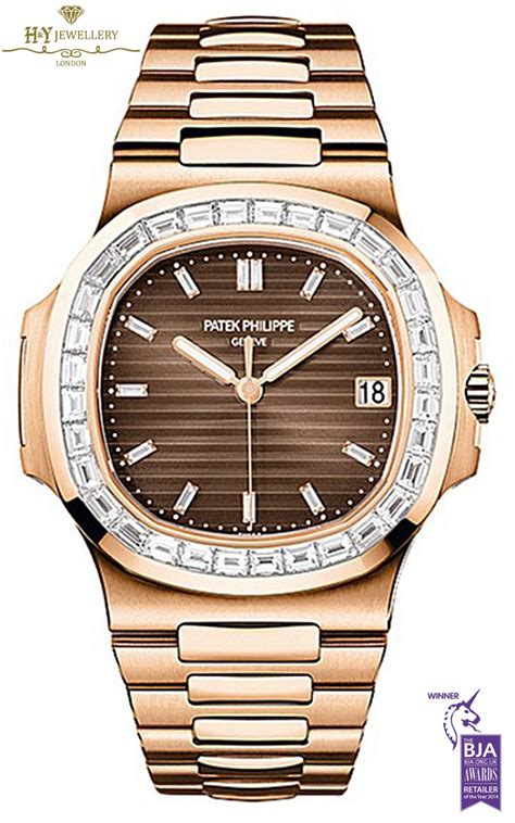 patek philippe nautilus rose gold blue|Patek Philippe full diamond.